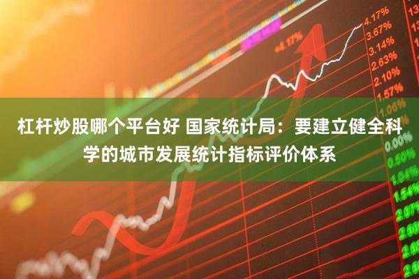 杠杆炒股哪个平台好 国家统计局：要建立健全科学的城市发展统计指标评价体系