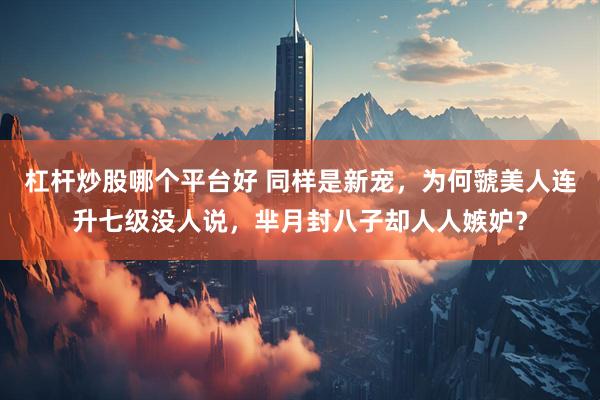 杠杆炒股哪个平台好 同样是新宠，为何虢美人连升七级没人说，芈月封八子却人人嫉妒？