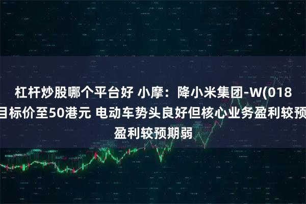 杠杆炒股哪个平台好 小摩：降小米集团-W(01810)目标价至50港元 电动车势头良好但核心业务盈利较预期弱